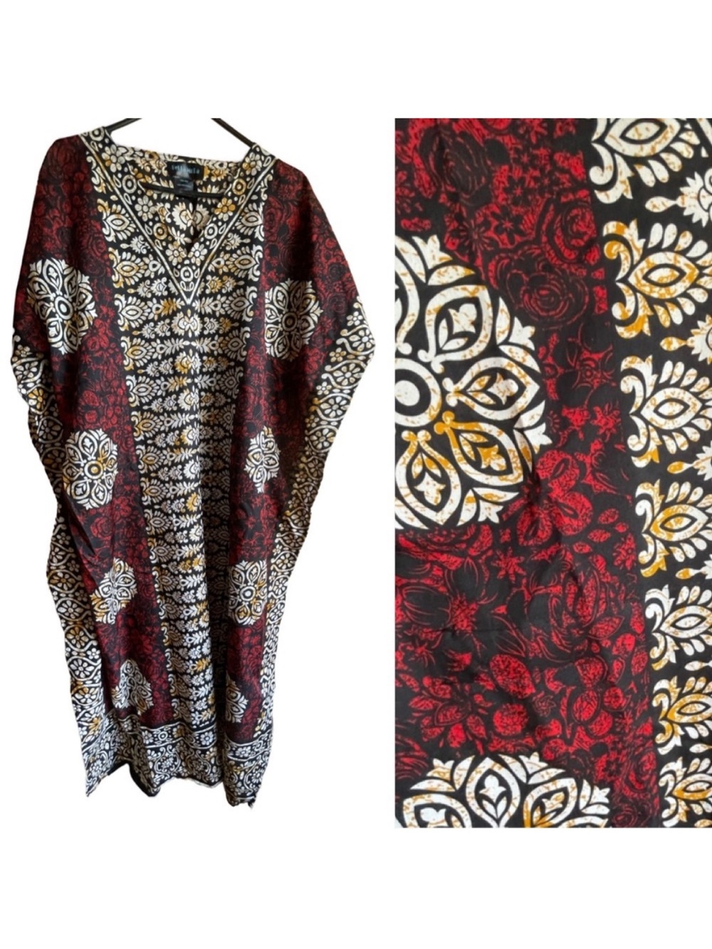 🦚2/$20🦚Long kaftan tunic top oversized shirt dress print